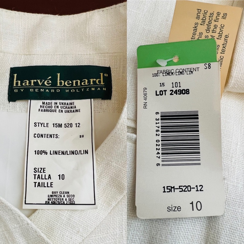 Harvé Benard By Benard Holtzman Vintage Linen Kimono Jacket Made in Ukraine NWT - Picture 11 of 13